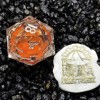 Sage's Fiery Souls - Orange 33mm Liquid-Core D20 Sharp Edge