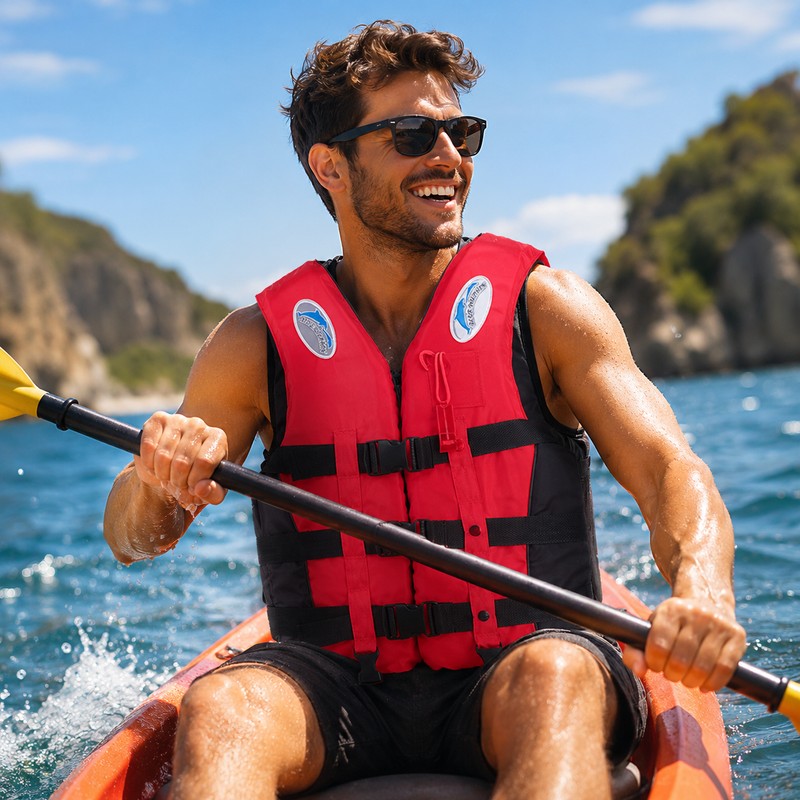 Adjustable Life Vest for Water Activities – Polyester Buoyancy Aid