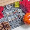 24pcs Fall Press on Nails Short Square Thanksgiving Day Fake
