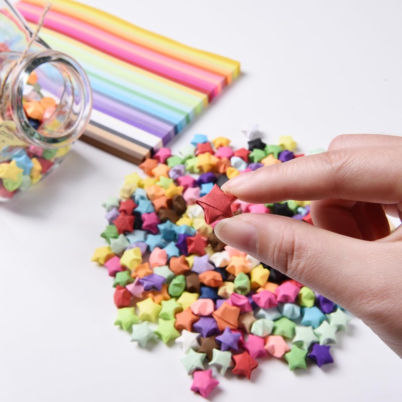 2700 Sheets Origami Star Paper Strips for DIY Hand Art