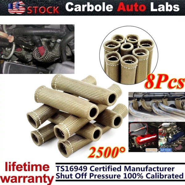 Precision Auto Labs 8Pcs 2500 Titanium Spark Plug Wire Boots