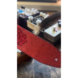 Walker And Williams GL-107 Red Ruby Slipper Glitter Bomb Padded Guitar Strap