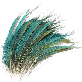 MWOOT 30 pieces beautiful natural peacock feathers swords for crafts, DIY crafts, wedding decoration, 25-35 cm