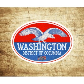 Washington DC Vintage Travel Sticker Decal 3.75" Liberty Flag Eagle