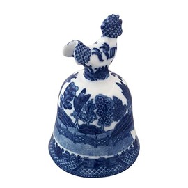 Blue Willow Bell with Rooster Shaped Handle