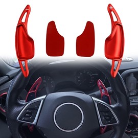 Fitede - Extensiones de palanca de cambios de volante de aluminio, color rojo para Chevy Camaro 2016-2022, Chevy C7 Corvette 2014-2019 (2 unidades)