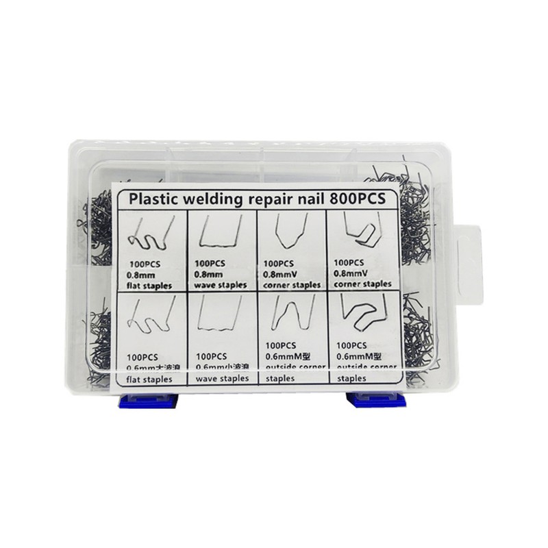 800PCS Auto Plastic Repair Hot Staples with Storage Box for
