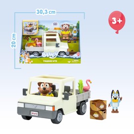 Bluey Tradies Truck, Truck, Includes Driver Figure, Fun Accessories such as Fruit Box, Flamingo, Plant and Stickers, Famous (BLY82000)