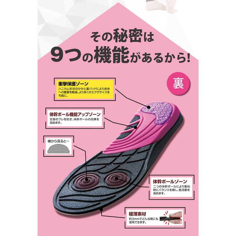 Plando Core Exercise Insoles Twin Ball (M 9.1 - 9.3