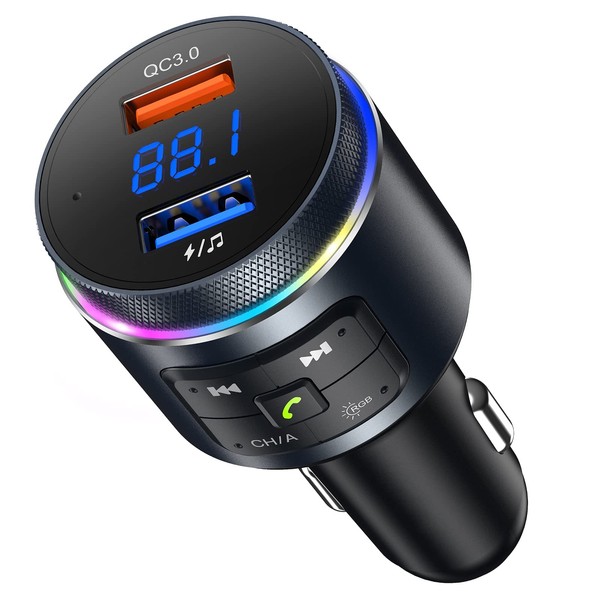 ANSTA Car Bluetooth FM Transmitter, Radio Music Player/Car Kit, Hands-Free