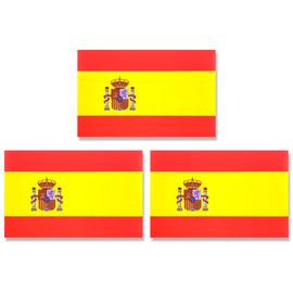 JBCD Spain Spanish Flag Magnet Decal - for Car SUV Truck, 3 Pack, 3x5 Inches