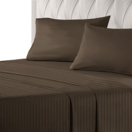 Wesell Juego de Sabanas para La Cama 2000 Hilos Cómodas Y Frescas Calidad De Lujo Hipoalergénicas Lavado a Máquina Sabana De Microfibra Ligera Y Ultra Suaves Premium (Café, Individual)