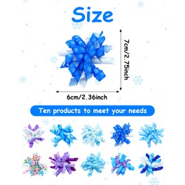 PET SHOW 20 Pack/10 Pairs Winter Curly Dog Hair Bows with Rubber Bands for Small Medium Dogs Spiral Puppy Swirl Topknot Cat Festival Snowflake Hair Accessories Pet Favor Gift (Winter Styles)