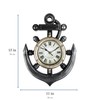 Timely Furnishings Anchor and Boat Wheel Wall Clock, Rustic Nautical