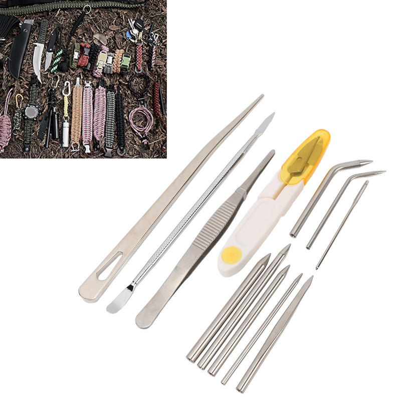 12Pcs Stainless Steel Paracord Stitching Set Paracord Needle with Storage