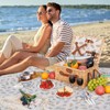 HappyPicnic Picnic Basket Set for 2 - Wicker Picnic Basket