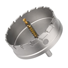 100 mm Hole Saw Carbide Drill, TCT Metal Hole Saw Drill Bit for Stainless Steel, Iron, Alloy, Wood, Plastic