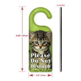 Art Plates Do Not Disturb Door Knob Hanger Sign - Kitten in The Grass
