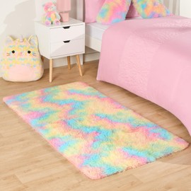 Sienna Non Slip Bedroom Rug, Fluffy Filled Rugs for Living Room Bedroom Kitchen Home Hallway Super Soft Comfy Anti Slip Small Runner Rug, 80 x 150cm