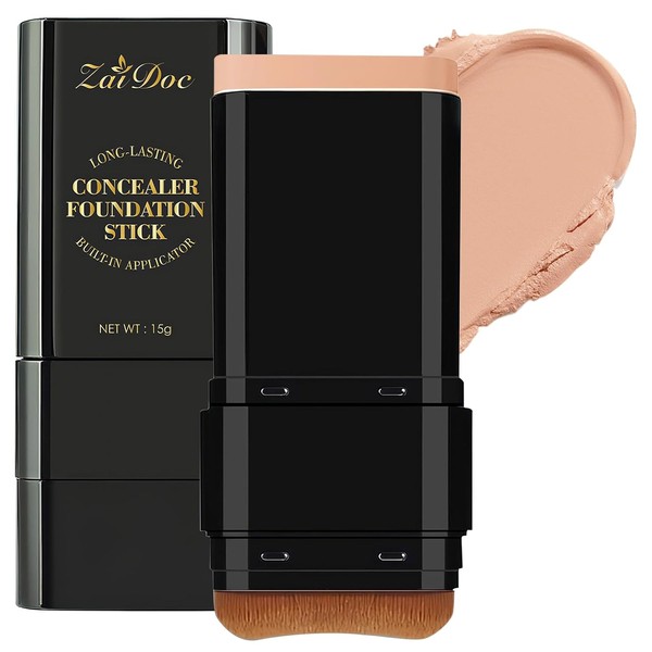 Long-Lasting Concealer Foundation Stick, Creamy Full Coverage, Hydrating Olive &