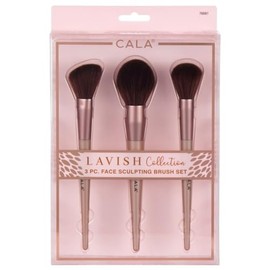 CALA - "Lavish Collection" brochas para maquillaje (3 piezas, oro rosa)