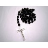 KAMOMIRU Rosary Cross Cross Necklace Pendant Accessories Christmas Gift (Black)