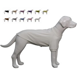 Lovelonglong Ribbed Dog T-Shirt Cotton Knitted Dog Sweaters for All Season Pet T-Shirts for Large Medium Small Dogs Off White XL