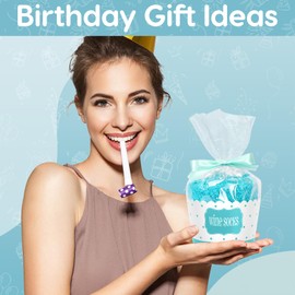 Teniinet Funny 40th Birthday Gift Ideas for Her - Unique & Thoughtful Presents for Women, Special Socks to Celebrate Turning 40(Turquoise Blue)