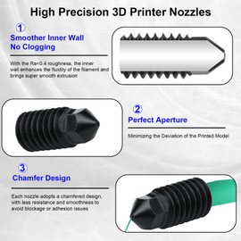 IdeaFormer 5pcs 0.4 mm Hotend Steel A1/A1 Mini Nozzle for Bambulab A1/A1 Mini printer, Hardened Extruder Hardened Steel Nozzles for Bambu Lab A1/A1 Mini 3D Printer Nozzles