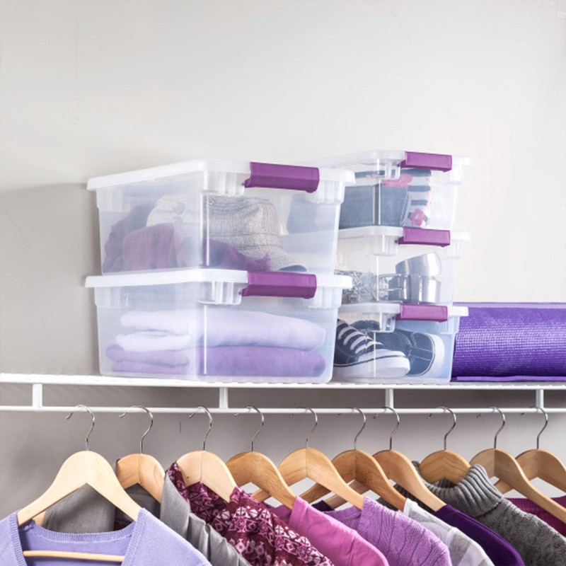 Sterilite 48-Pack ClearView Latch Box, Stackable Storage Organizer Bins for