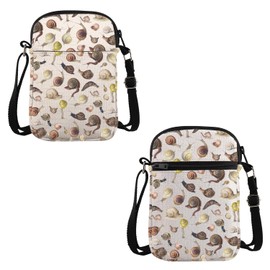 VAMSII Snail Lover Gift Snail Design Crossbody Bag Who Loves Snails Travel Bag Snail Owner Fan Gift (Snail Design C)
