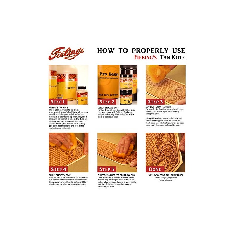 Fiebing's Tan-Kote (4oz) - Leather Protector, Finisher & Sealer -
