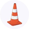 24 x 40mm Round 'Traffic Cone' Stickers (SK00057009)