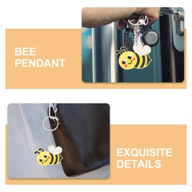 Alipis 6pcs Bee Theme Keychain Set Crochet Pocket Hug Bee Bag Charms for Backpacks Purses & Handbags Adorable Bee Keyrings for Party Favors &