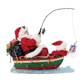 Department 56 Possible Dreams Sports and Leisure Santa Fishing for The Figurine, 11 Inch, Multicolor