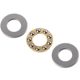 Pack of 10 thrust ball bearings, miniature flat steel precision bearings with low friction resistance and low power consumption (F8-16M 8 x 16 x 5 mm)