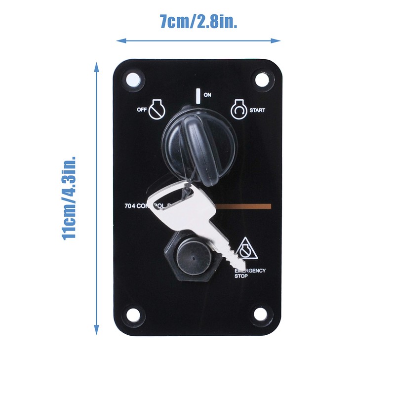 704-82570-08-00 Single Engine Key Switch Panel by Wadoy Compatible with