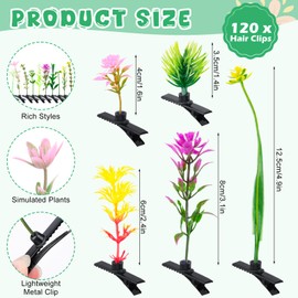 Hysagtek Bean Sprouts Rave Hair Clips - 120 Pcs Bean Sprout Hair Clips Funny Mixed Style Plant Hairpins Little Grass Barrette Mushroom Butterfly Headwear Hair Accessories for Women Girl