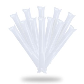FUN FAN LINE - 25 pairs Thunder Sticks. Noise makers/clappers for sports events or parties. Cherring inflatable bam bam sticks. Cheerleading outfit. (Colour White)