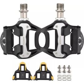 For SHIMANO SPD SL Road Bike Pedals Clipless Lock Pedals with cleats - Black