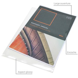 A4 Smooth Transparent Corner Pockets 120 microns Pack of 50