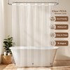 BTTN Navy Blue 3 in 1 Linen Textured Shower Curtain