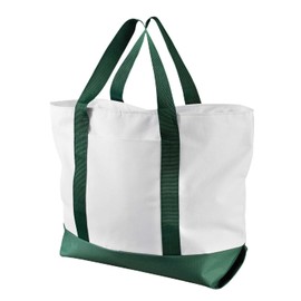 Liberty Bags Bay View Giant Zippered Boat Tote (7006)- WHITE/FOREST, OS
