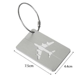 AIMALL Luggage Tag Aluminum Travel Baggage Suitcase Identity Address Name Label Cards with Wire Rope, Waterproof & Information Cards Included, 2.95x1.73 in