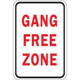 Gang Free Zone Vinyl Label Decal Sticker 5 Inches X 7 Inches
