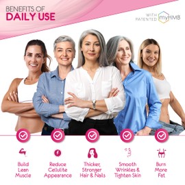 AgelessLX HMB Supplements for Women - Collagen Enhancer Capsules - Anti-Aging for 40 + - Lean Muscle Builder - Biotin, Vitamin D3 K2 Supplement for Youthful Skin, Joint, Bones - 60 Servings