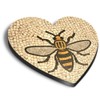 1x Heart MDF Magnet 6cm - Manchester Bee Mosaic Pattern