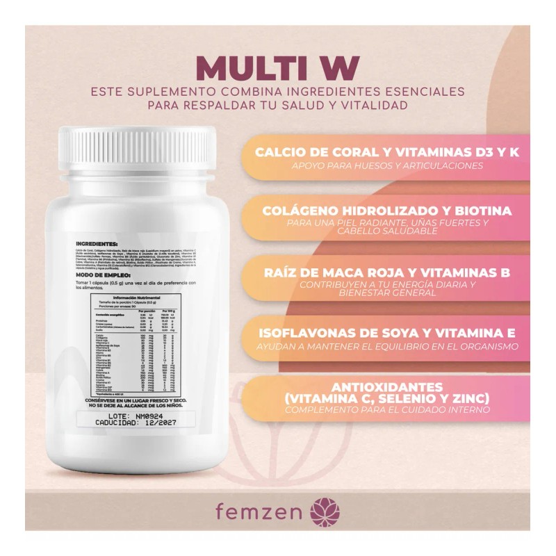 Multivitamínico De Mujer Vitaminas 90 Cápsulas Sabor Sin Sabor