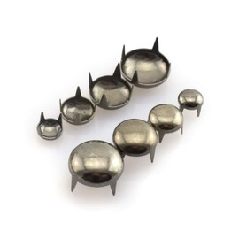 RuiLing 120pcs Black DIY Nailhead Round Dome Studs Assorted Kit Leathercraft Rivet Metal Punk Spikes Spots for Punk Rock Leather Craft Clothes Belt Bag Shoes Jewelry Decorations 6/8/10/12mm