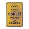 Vintage Metal Tin Sign Smile! You're On Camera With Graphic,Black